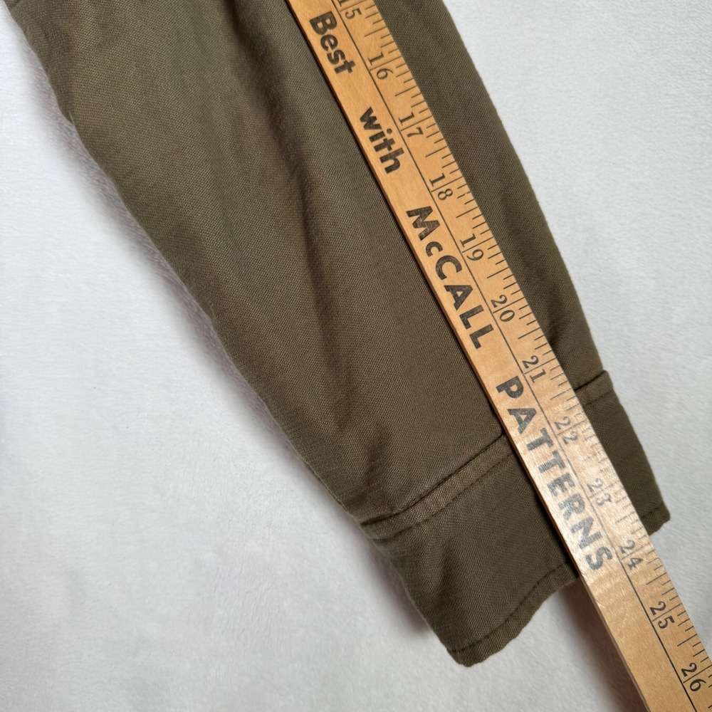 Free People Olive Green Cotton Blend Military Style Jacket Women's Small No Belt - Picture 10 of 11